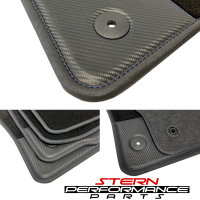 Carbon floor mats Audi A3 8V with blue stitching
